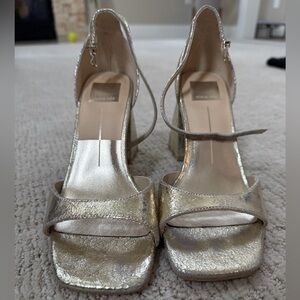 Dolce Vita Chunky Gold Heels